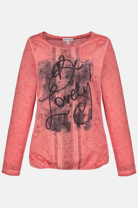 Shirt, Glitzer-Motiv, Elastiksaum, Ausbrennerjersey