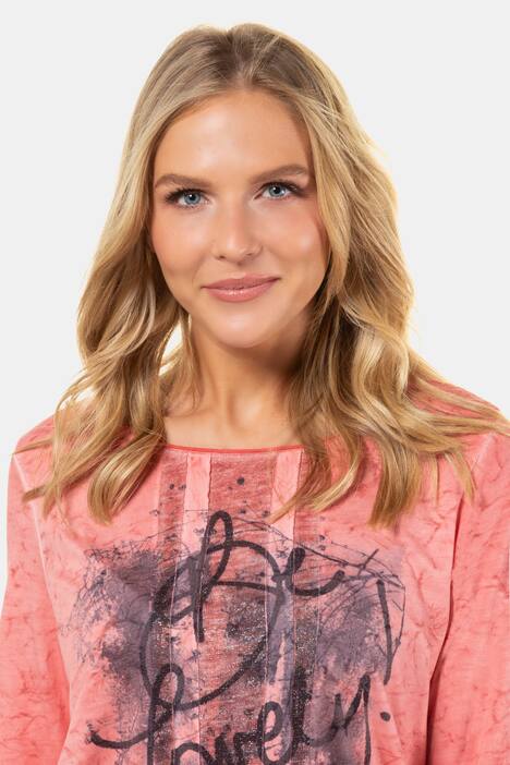 Shirt, Glitzer-Motiv, Elastiksaum, Ausbrennerjersey