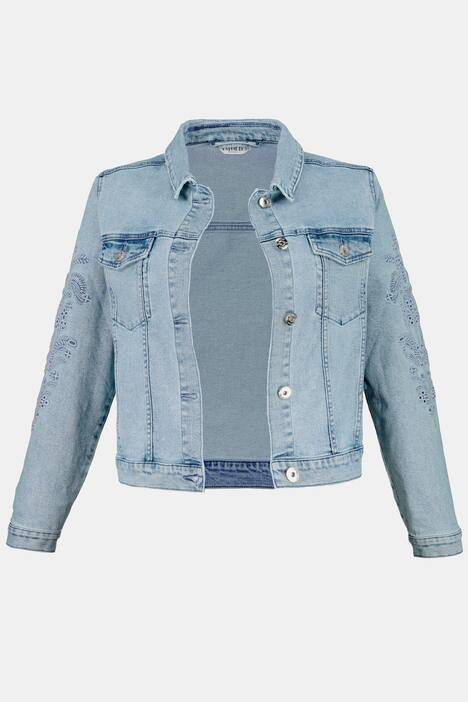 Jeansjacke, Blütenstick, Langarm