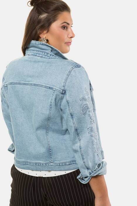 Jeansjacke, Blütenstick, Langarm