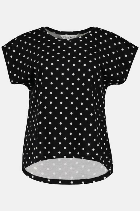 T-Shirt, gepunktet, kurze Form, gerundeter Saum, bis 58/60