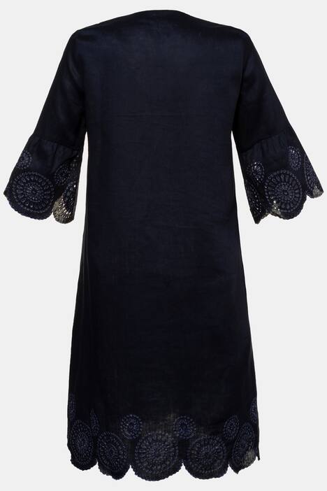 Kleid, reines Leinen, Stickereien, 3/4-Ärmel, selection