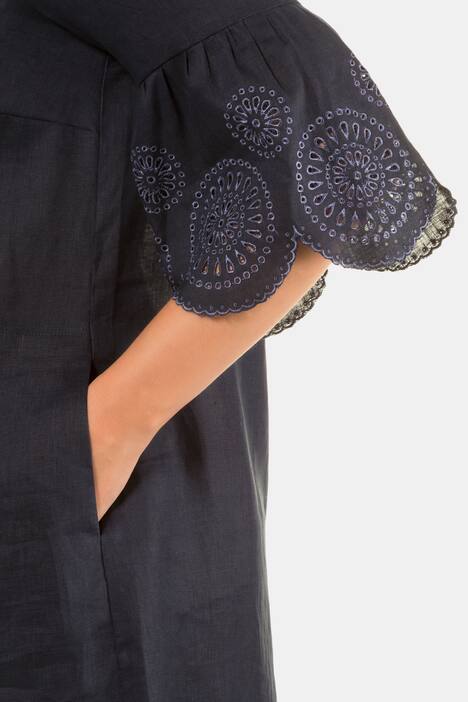 Kleid, reines Leinen, Stickereien, 3/4-Ärmel, selection