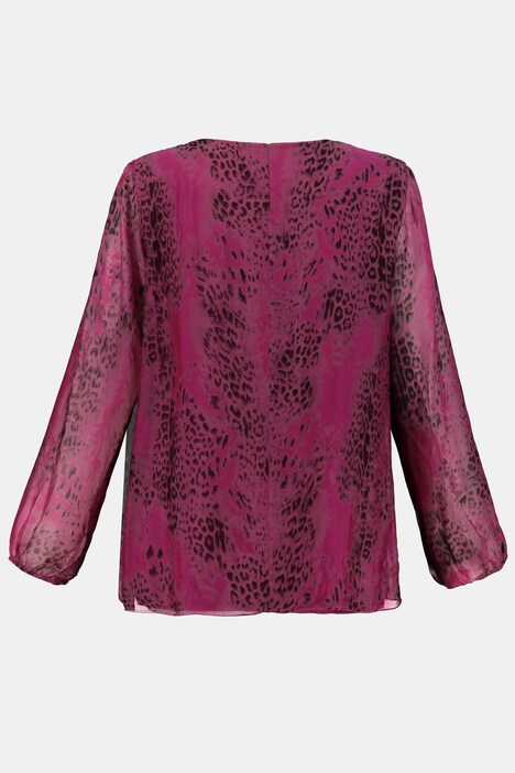 Tuniek, luipaarddessin, zijdemix, jersey top