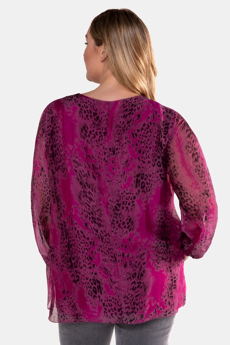 Tuniek, luipaarddessin, zijdemix, jersey top