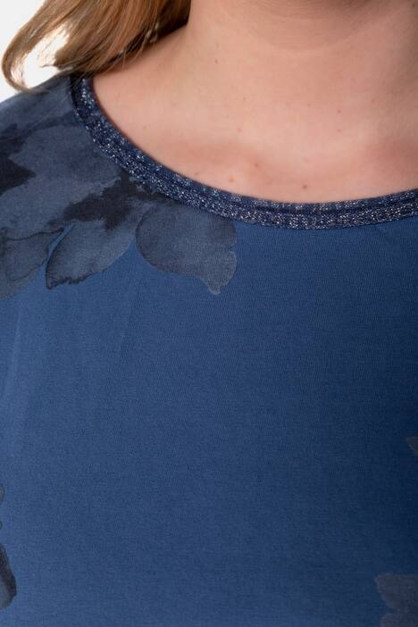Sweatshirt, geblümt, Blusensaum, Glitzernähte, Langarm