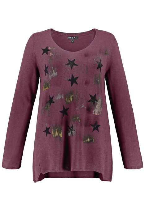 Metallic Brushstroke V-Neck Sweater