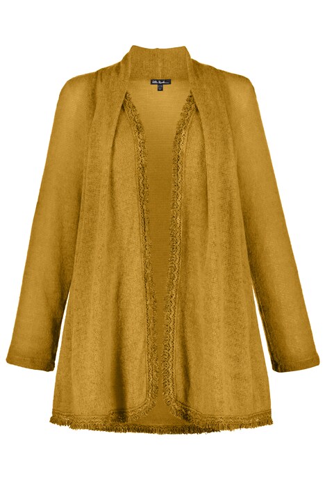 Fringe Edge Stretch Cardigan Sweater