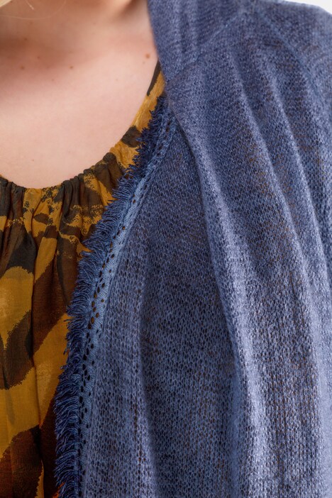 Fringe Edge Stretch Cardigan Sweater