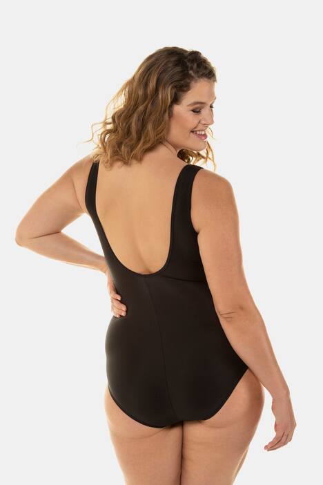 Badpak, V-hals, softcups, voering voor, ronde ruglijn