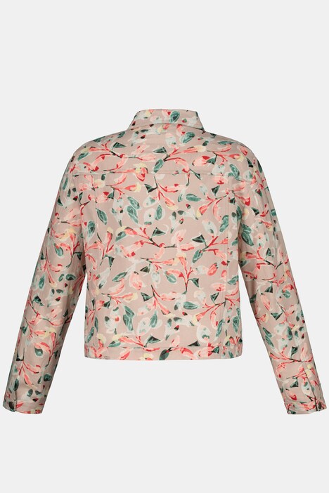 Blouson, Blattmuster, Leinenmischung