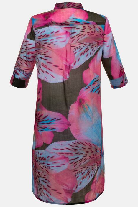 Longbluse, XL-Blüten-Design, 3/4-Arm, selection