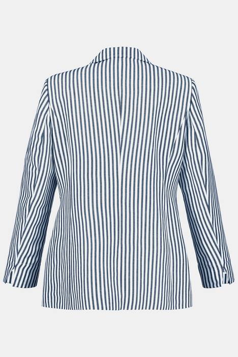Stripe Godet Linen Blend Blazer