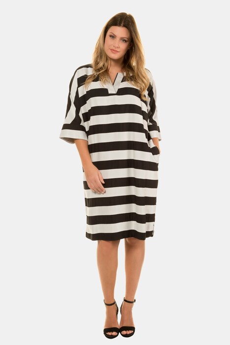 Streifenkleid, Tunika-Ausschnitt, Oversized, selection