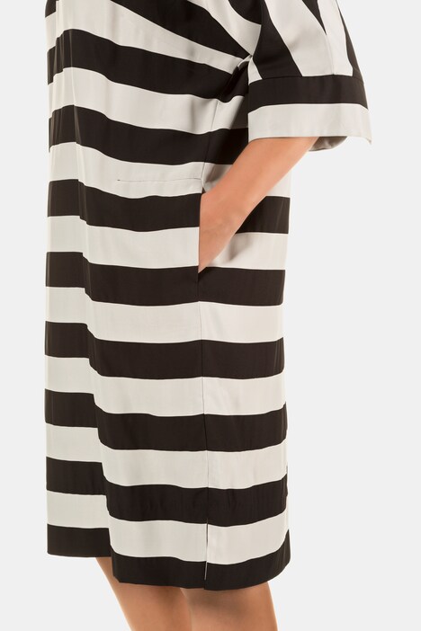 Streifenkleid, Tunika-Ausschnitt, Oversized, selection