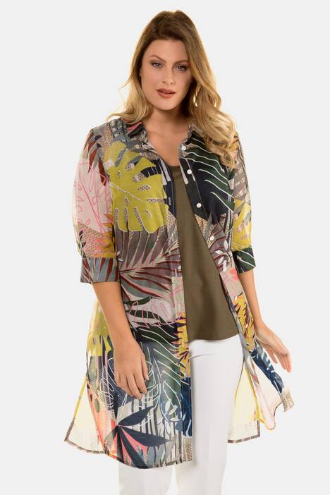 Longbluse, Dschungelstreifen, Seitenschlitze, selection
