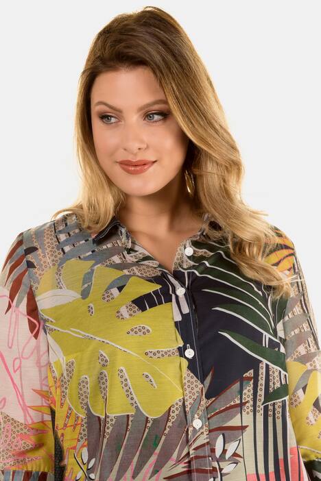 Longbluse, Dschungelstreifen, Seitenschlitze, selection