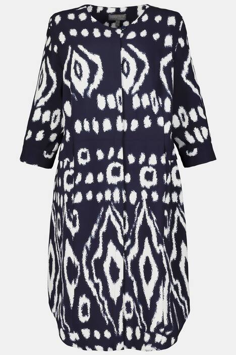 Longbluse, Grafikmuster, verdeckte Knöpfe, selection
