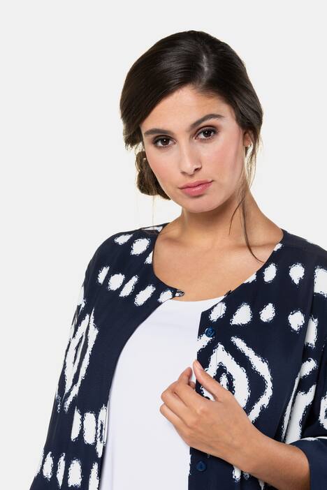 Longbluse, Grafikmuster, verdeckte Knöpfe, selection