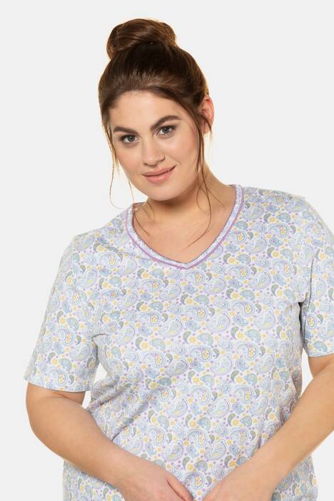 Bigshirts, 2er-Pack, Paisleymuster/Spitze, bis 74/76