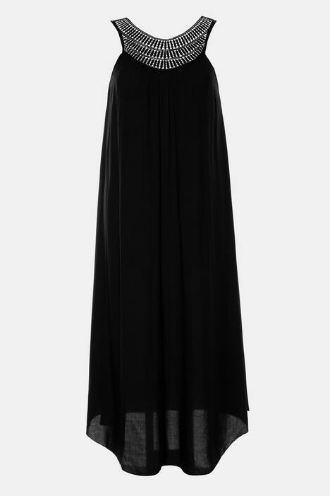 Maxikleid, Spitzen-Ausschnitt, Zipfelsaum, Cut-Outs