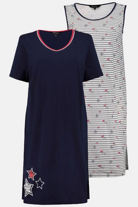 Bigshirts, 2er-Pack, Sterne, bis Gr. 74/76
