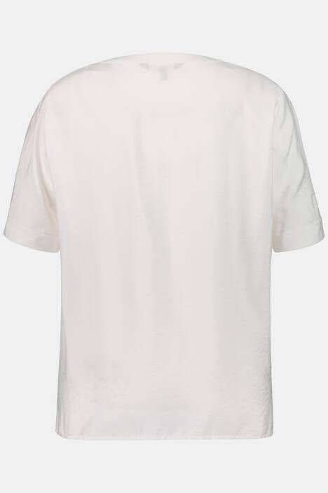 V-Neck Button Front Short Sleeve Blouse
