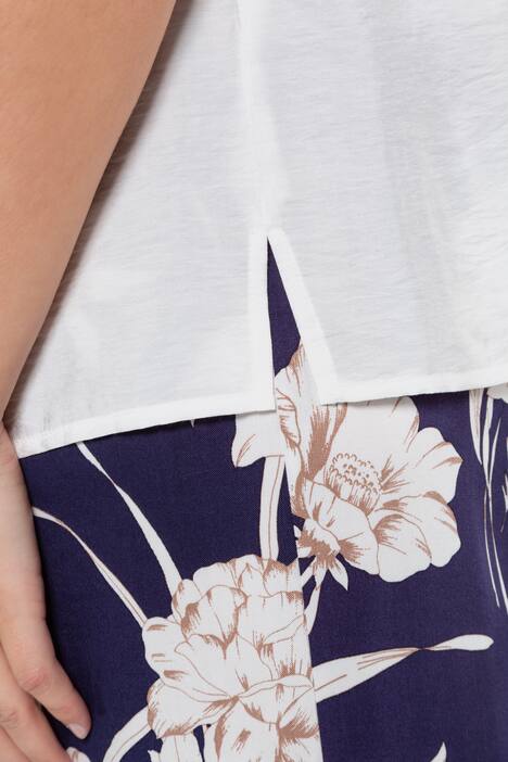 V-Neck Button Front Short Sleeve Blouse