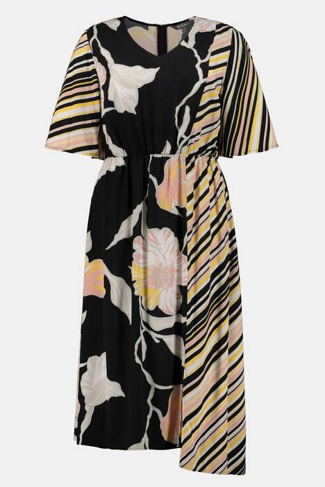 Kleid, asymmetrischer Saum, elastische Taille