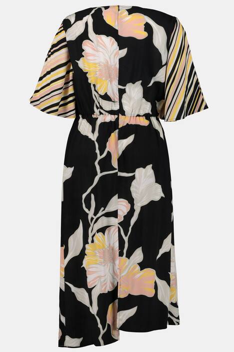 Kleid, asymmetrischer Saum, elastische Taille