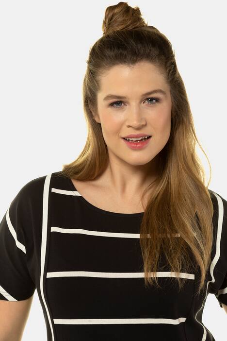 Jerseykleid, Streifenmix, Oversized, gerader Schnitt