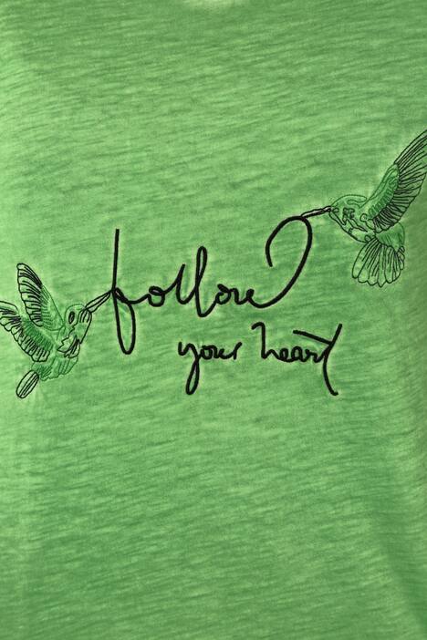Follow Your Heart Cold Dye Slub Yarn Cotton Knit Tee