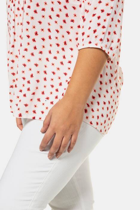 Petite Floral Print Smocked Blouse