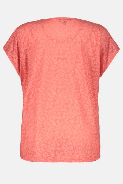 T-Shirt, Streifen-Blütenmuster, Oversized, Ausbrenner