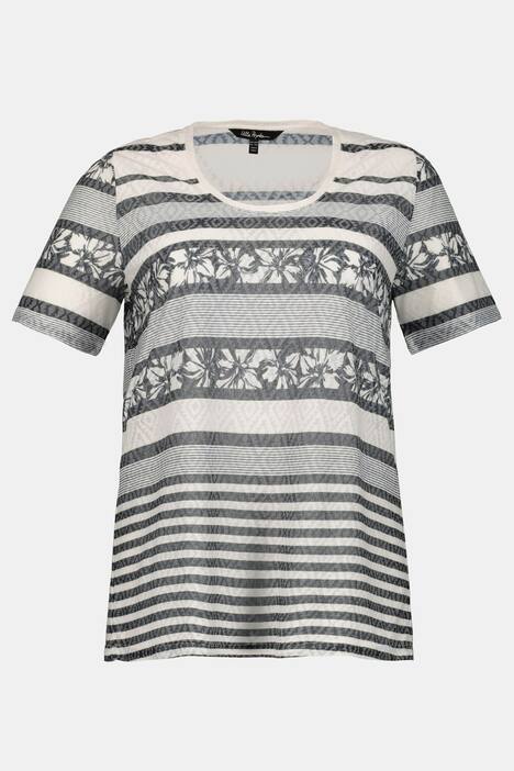 T-Shirt, Streifenmuster, Classic, V-Ausschnitt