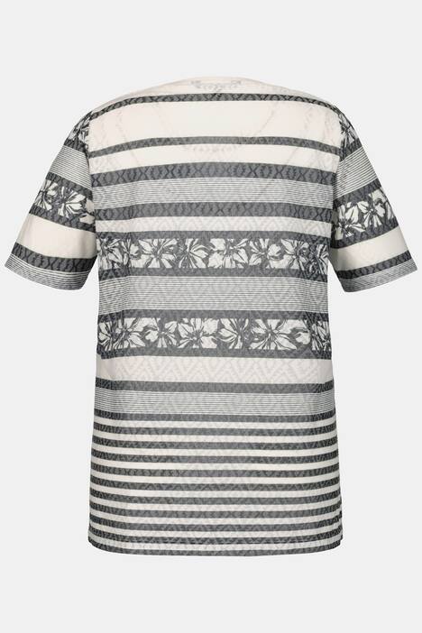 T-Shirt, Streifenmuster, Classic, V-Ausschnitt