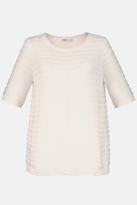 Pullover, Ajourstrick, Halbarm, Biobaumwolle