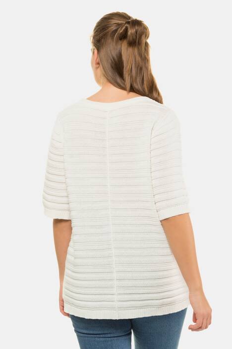 Pullover, Ajourstrick, Halbarm, Biobaumwolle