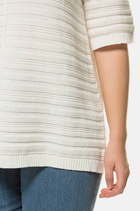 Pullover, Ajourstrick, Halbarm, Biobaumwolle
