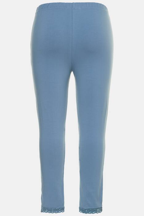 7/8-Leggings, Spitzensaum, Biobaumwolle
