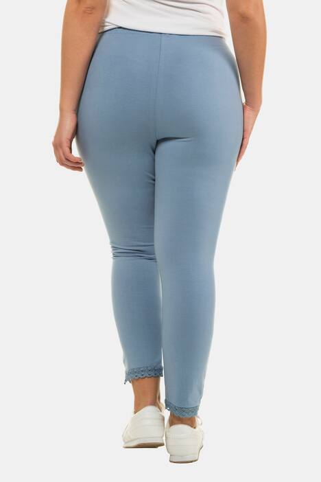 7/8-Leggings, Spitzensaum, Biobaumwolle