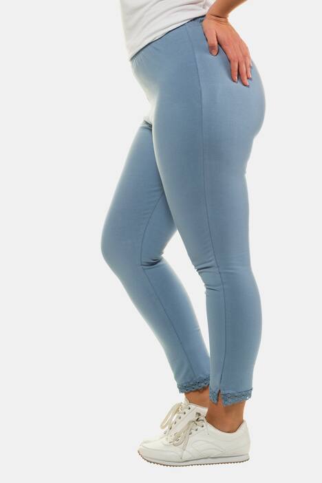 7/8-Leggings, Spitzensaum, Biobaumwolle
