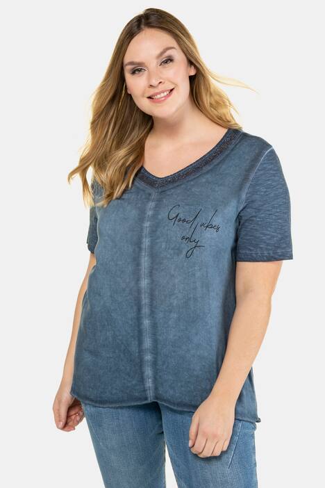 T-Shirt, Motiv GOOD VIBES ONLY, Regular, Pailletten