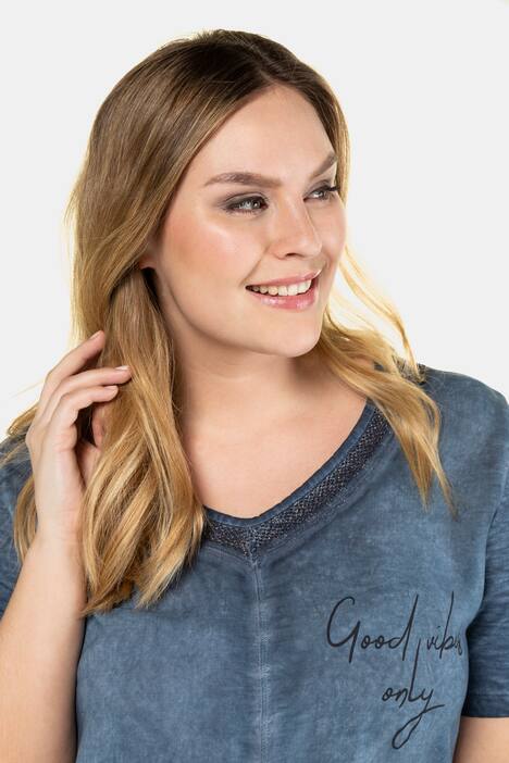 T-Shirt, Motiv GOOD VIBES ONLY, Regular, Pailletten