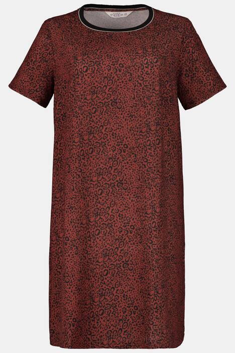 Kleid, Jersey, farbiger Leo, Halbarm