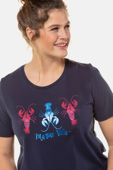 Marina Vibes Glitter Lobster Stretch Cotton Tee
