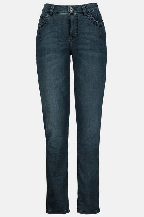 Hose Tina, farbiger Denim, gerader 5-Pocket-Schnitt