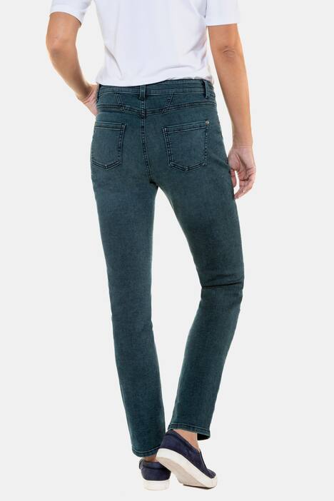Hose Tina, farbiger Denim, gerader 5-Pocket-Schnitt