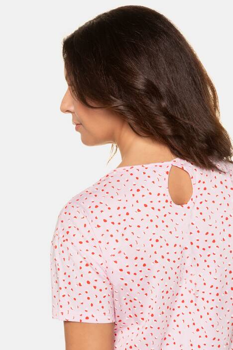 T-Shirt, gepunktet, Oversized, Tropfenausschnitt hinten