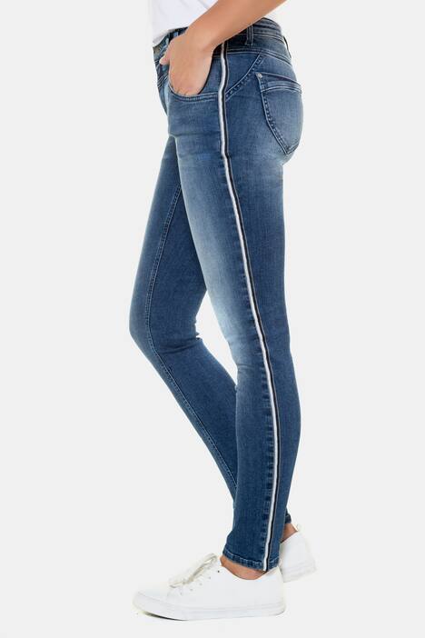 Jeans Julia, Galonstreifen, schmale 5-Pocket-Form